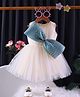 TOONYPORT Net Woven Sleeveless Glittered Bow Applique Detailed Dress - Blue