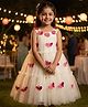 TOONYPORT Net Woven Sleeveless Butterfly & Floral Applique Detailed Dress - White