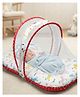 Playful Plunge Mattress Set With Mosquito Net & Head Pillow Mickey & Friends Print - Red