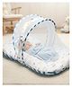 Playful Plunge Mattress Set With Mosquito Net & Head Pillow Mickey & Friends Print - Blue