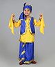 BookMyCostume Full Sleeves Bhangra Folk Dance Theme Fancy Dress Costume Set - Yellow & Blue