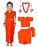 BookMyCostume Half Sleeves Sita Fancy Dress Costume Set With Mala & Bracelet -  Orange