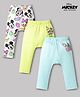 Babyoye Disney Interlock Knit Full Length Diaper Leggings with Minnie Mouse Graphics Pack of 3 - Multicolor
