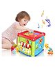 Sanjary Multifunction Baby Activity Cube with Shape Sorter, Spinning Gears, Piano Keys, Melody Buttons, Educational Musical Learning Toy - Color May Vary