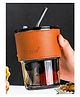 Sanjary Plastic Glass Cup With Lid and Straw, Heat Resistant Coffee Tumbler With Protective Sleeve Reusable Drinkware Mug - Pack of 1