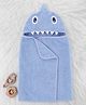 Babyhug Microfiber Hooded Towel With Embroidery L 74 x B 74 cm - Light Blue
