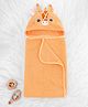 Babyhug Microfiber Hooded Towel Giraffe Embroidery L 74 x B 74 cm - Orange