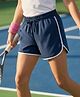 Pine Active Woven Above Knee Length Solid Color Performance Shorts - Blue