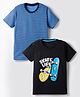 Kidi Wav Pack Of 2 Half Sleeves Striped & Skateboards Printed Tees - Multi Colour