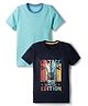 Kidi Wav Cotton Knit T-Shirts Half Sleeves Striped & Graphic Pack Of 2 Multi Color 9-10 Years