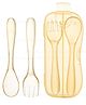FunBlast Baby Feeding Spoons and Fork Set in Case for Babies (Light-Yellow)