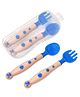FunBlast Baby Feeding Spoons and Fork Set in Case for Babies (Blue)