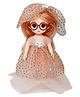 FunBlast Realistic Cute Doll with Long Hair, Beautiful Dress and Glasses for Kids Pack of 1 Doll (Rose Gold)