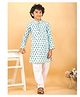 Kinder Kids Cotton Woven Full Sleeves Floral Printed Kurta & Pyjama Set - Blue