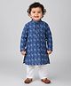 Kinder Kids Cotton Woven Full Sleeves Abstract Printed Kurta & Pyjama Set - Blue