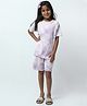 CHILINS Cotton Knit Half Sleeves Tie Dye Tee & Shorts Set - Purple