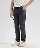 CHILINS Cotton Knit Cargo Styled Solid Joggers - Charcoal Black