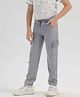 CHILINS Cotton Knit Solid Cargo Style Joggers - Grey