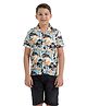 CHILINS Rayon Woven Half Sleeves Abstract Printed Shirt - Multi Colour