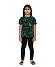 CHILINS 100% Cotton Knit Half Sleeves Game Over Text Printed Tee & Leggings Set - Black