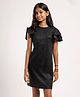 CHILINS Knit Half Sleeve Glittered Dress - Black