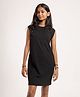 CHILINS Knit Sleeveless Glitter Detailed Textured Dress - Black