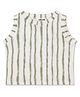 CHILINS 100% Cotton Knit Sleeveless Striped Top - White