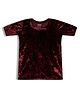 CHILINS Velvet Knit Half Sleeves Solid Top - Maroon