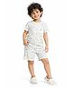 CHILINS Cotton Knit Half Sleeves Cars Printed Coordinating Tee & Short Night Suit - White