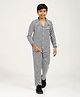 CHILINS Cotton Knit Full Sleeves Striped Coordinating Shirt & Pajama Night Suit - Black