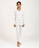 CHILINS Cotton Knit Full Sleeves Pastries Printed Shirt & Pajama Night Suit - Pink