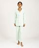 CHILINS Cotton Knit Full Sleeves Gingham Checked Coordinating Shirt & Pyjama Night Suit - Light Green