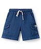 Simply Premium Knee Length Solid Denim Shorts - Navy Blue