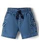 Simply Premium Knee Length Solid Denim Shorts - Light Blue