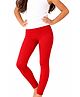 CHILINS Cotton Lycra Knit Solid Leggings - Red