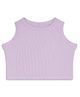 CHILINS Cotton Knit Sleeveless Solid Ribbed Crop Top - Lavender