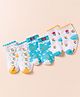 Doodle Poodle Cotton Knit Ankle Length Socks With Floral Design Pack of 3 - White & Green