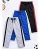 Trampoline Cotton Blend Knit Pack Of 3 Striped Track Pants - Blue Black & Grey