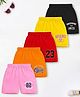 Trampoline Cotton Blend Knit  Pack Of 5 Typography & Numerical Printed Shorts - Multi Colour