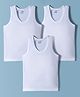 CUCUMBER Sinker Knit Sleeveless Solid Vests Pack of 3 - White