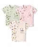 CUCUMBER Sinker Knit Half Sleeves Printed Jhablas Pack of 3 - Peach Cream & Blue