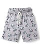 CUCUMBER Sinker Knit Above Knee Length Puppy Printed Shorts - Grey