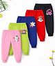 Trampoline Cotton Blend Knit Pack Of 5 Bear & Unicorn Printed Joggers - Multi Colour