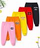 Trampoline Cotton Blend Knit Pack Of 5 Numeric & Typography Printed Joggers - Multi Colour