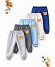 Trampoline Cotton Blend Knit Pack Of 5 Bear Printed Joggers - Multi Colour