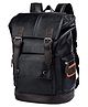 Fur Jaden Black Leatherette Anti Theft Casual Laptop Backpack with 15.6 Inch Laptop Pocket- Black