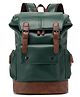 FUR JADEN Vegan Leather Anti Theft Casual Laptop Backpack with 15.6 Inch Laptop Pocket- Dark Green