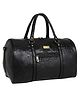 Fur Jaden Black Textured Leatherette Stylish & Spacious Weekender Duffle Bag for Travel for Men & Women - Black