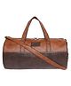 Fur Jaden Tan Leatherette Gym Bag for Men Women Boys Girls Travel Duffle Weekender Bag 23L - Brown