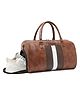 Fur Jaden Weekender Travel Duffle Bag with Separate Shoe/Laundry Compartment for Men & Women Made of Vegan Leather - Tan